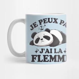 Funny "Je Peux Pas, J’ai La Flemme" Lazy Panda Design Mug